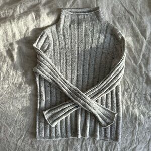 Madewell | Gray Ribbed Wool Blend Sweater XS
